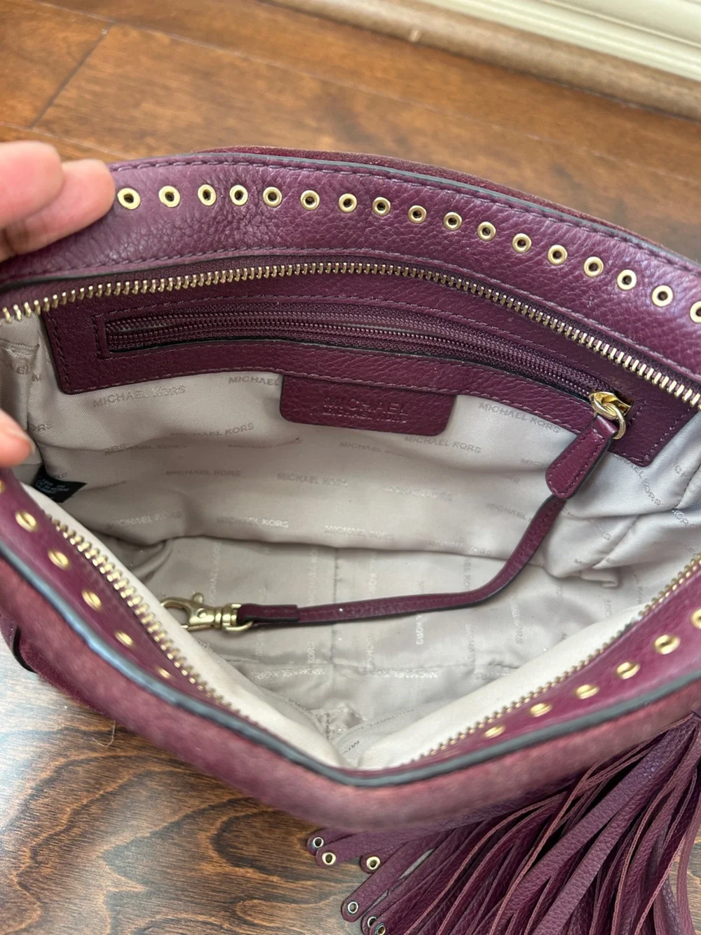 Michael Kors Brooklyn suede Crossbody Bag